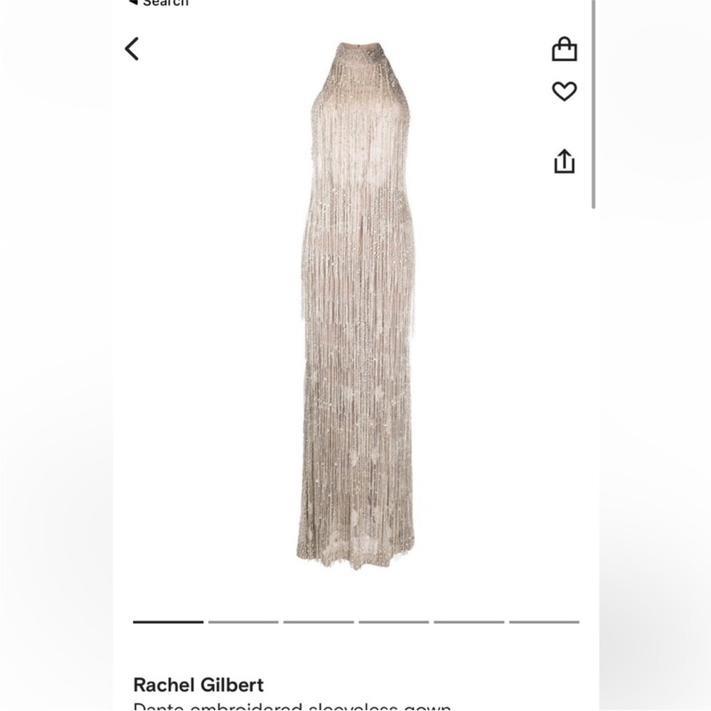 $6,995 Rachel Gilbert Dante Crystal Embellished Fringed Gown - Picture 6 of 13